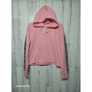 Under Armour Women's UA Rival Fleece Hoodie Long Sleeve Pink Black Large